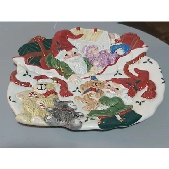 Fitz & Floyd Holiday Elf Christmas 3D Plate 2003 - Picture 5 of 9